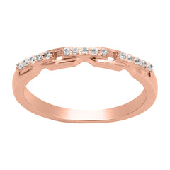 LADIES BAND 0.10CT ROUND DIAMOND 14K ROSE GOLD