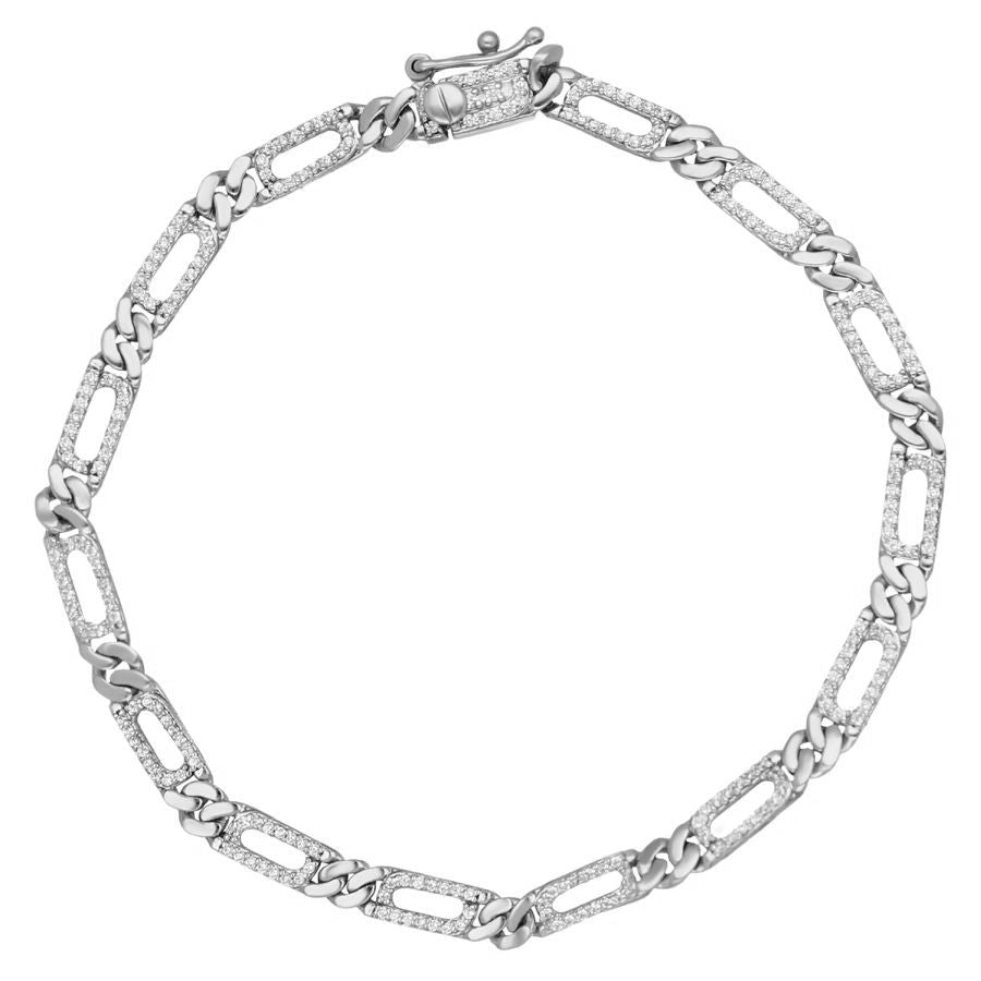 LADIES BRACELET 0.75CT ROUND DIAMOND 14K WHITE GOLD