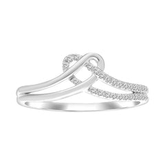 LADIES BAND 0.10CT ROUND DIAMOND 10K WHITE GOLD