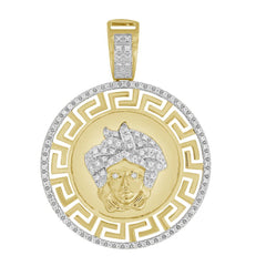 MEN'S CHARM PENDANT 0.20CT ROUND DIAMOND 10K YELLOW GOLD