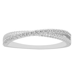 LADIES BAND 0.15CT ROUND DIAMOND 14K WHITE GOLD