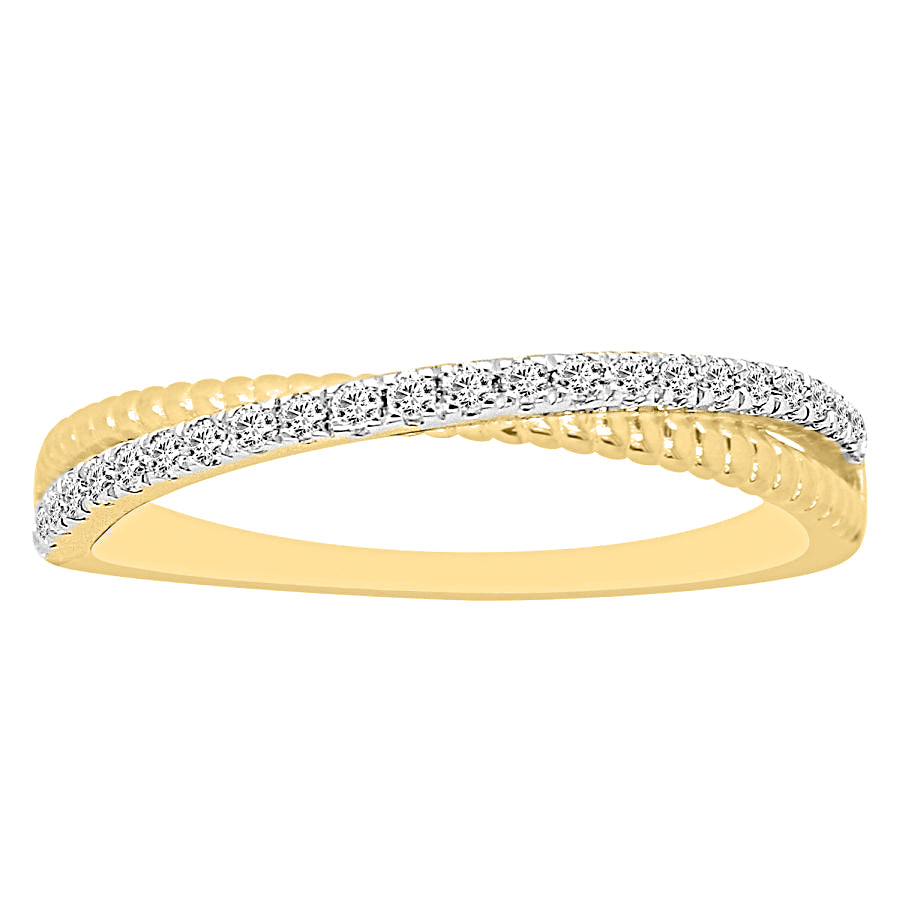 LADIES BAND 0.15CT ROUND DIAMOND 14K YELLOW GOLD