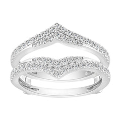 LADIES WRAP RING 0.50CT ROUND DIAMOND 14K WHITE GOLD (SI QUALITY)