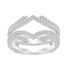 LADIES  WRAP RING 0.50CT ROUND DIAMOND 14K WHITE GOLD