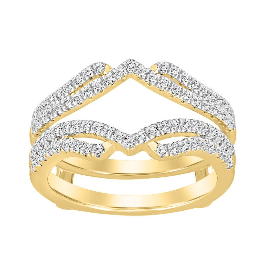 LADIES  WRAP RING 0.50CT ROUND DIAMOND 14K YELLOW GOLD