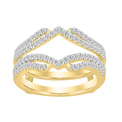 LADIES  WRAP RING 0.50CT ROUND DIAMOND 14K YELLOW GOLD