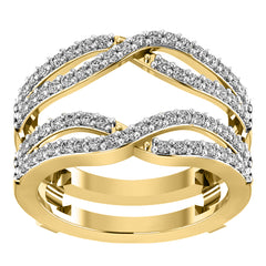 LADIES  WRAP RING 0.50CT ROUND DIAMOND 14K YELLOW GOLD