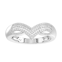 LADIES  WRAP RING  0.20CT ROUND DIAMOND 14K WHITE GOLD