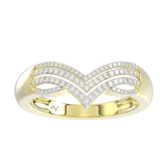 LADIES  WRAP RING  0.20CT ROUND DIAMOND 14K YELLOW GOLD