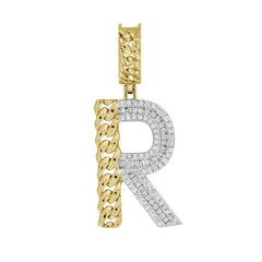 MEN'S CHARM PENDANT 0.25CT ROUND DIAMOND 10K YELLOW GOLD