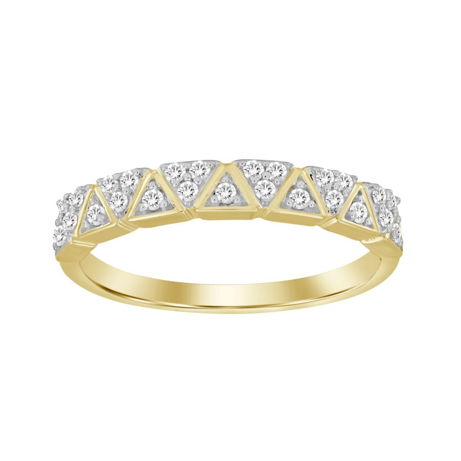 LADIES  BAND 0.15CT ROUND DIAMOND 14K YELLOW GOLD