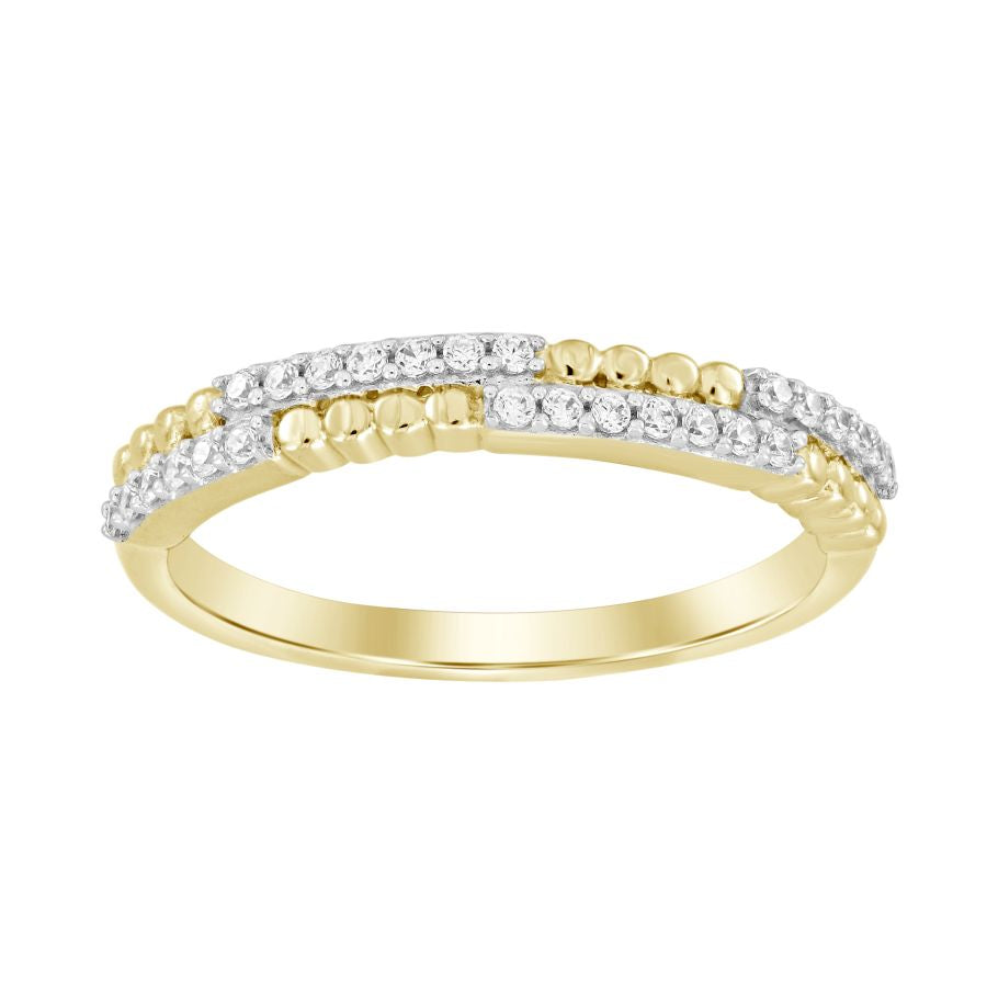 LADIES  BAND 0.15CT ROUND DIAMOND 14K YELLOW GOLD