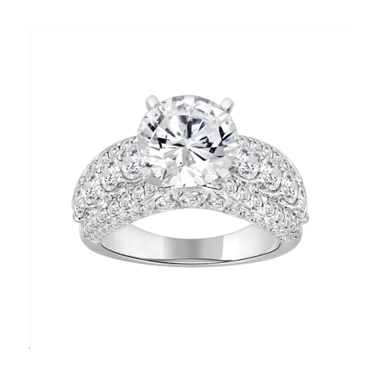 LADIES BRIDAL SET 5.25CT ROUND DIAMOND 14K WHITE GOLD (CENTER STONE 3.00CT ROUND DIAMOND)