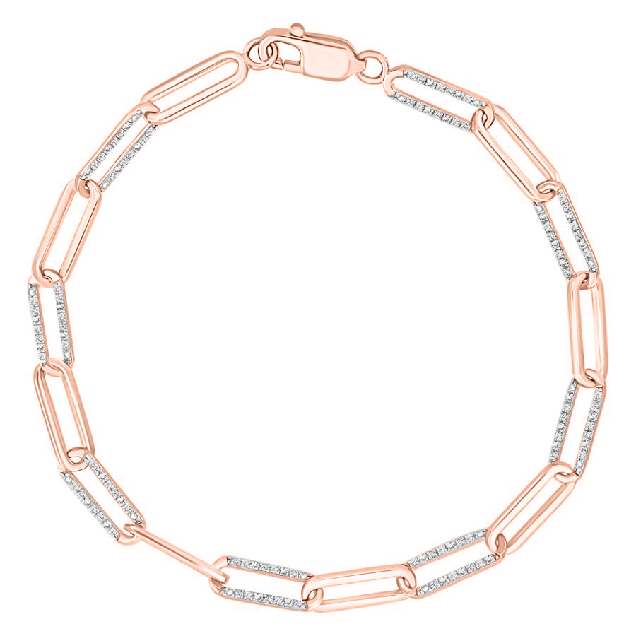 LADIES BRACELETS 0.50CT ROUND DIAMOND 14K ROSE GOLD