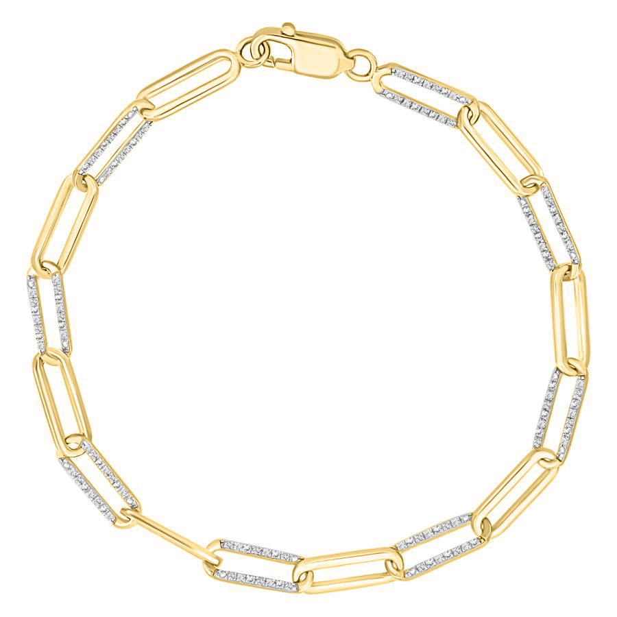 LADIES BRACELETS 0.50CT ROUND DIAMOND 14K YELLOW GOLD