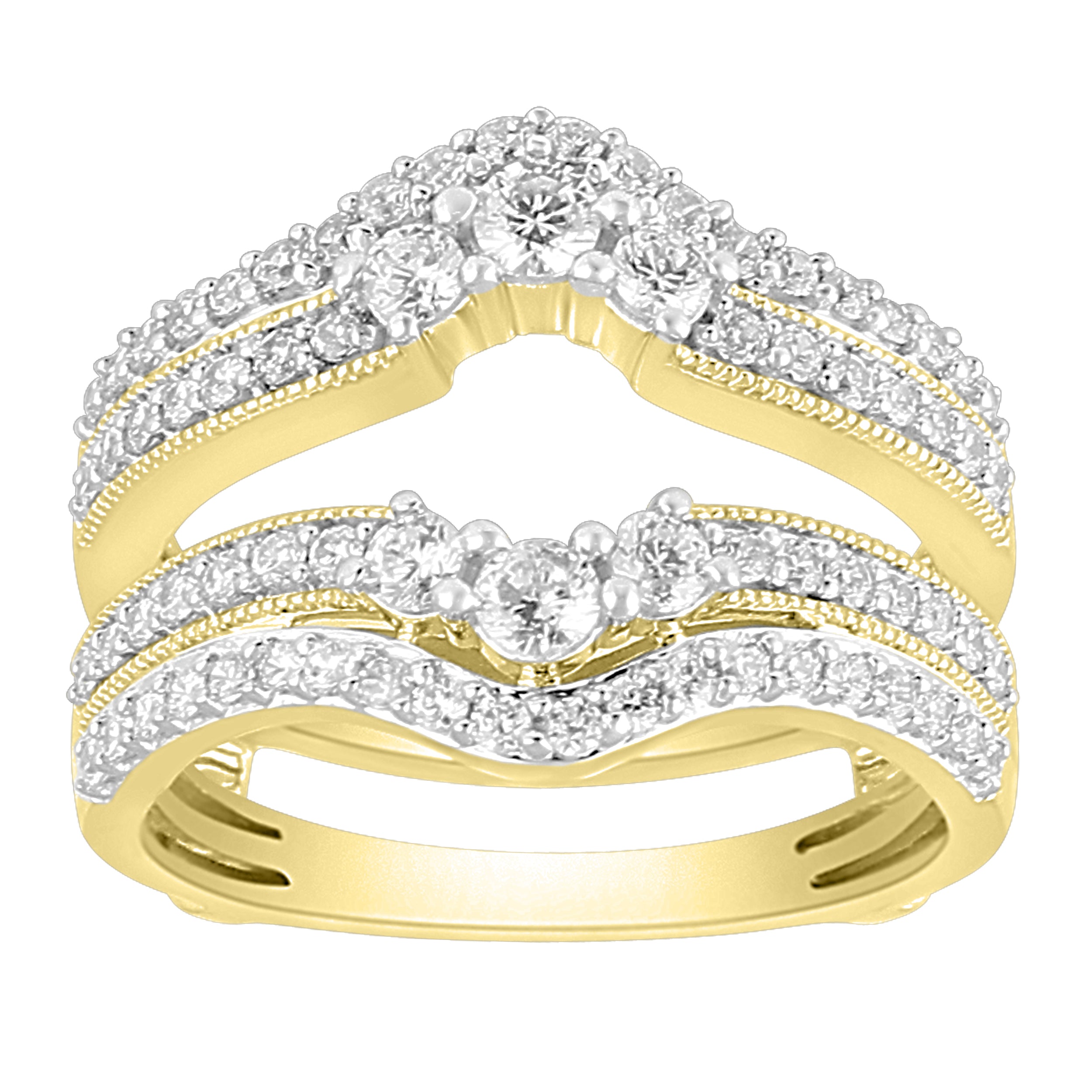 LADIES  WRAP RING  1.00CT ROUND DIAMOND 14K YELLOW GOLD