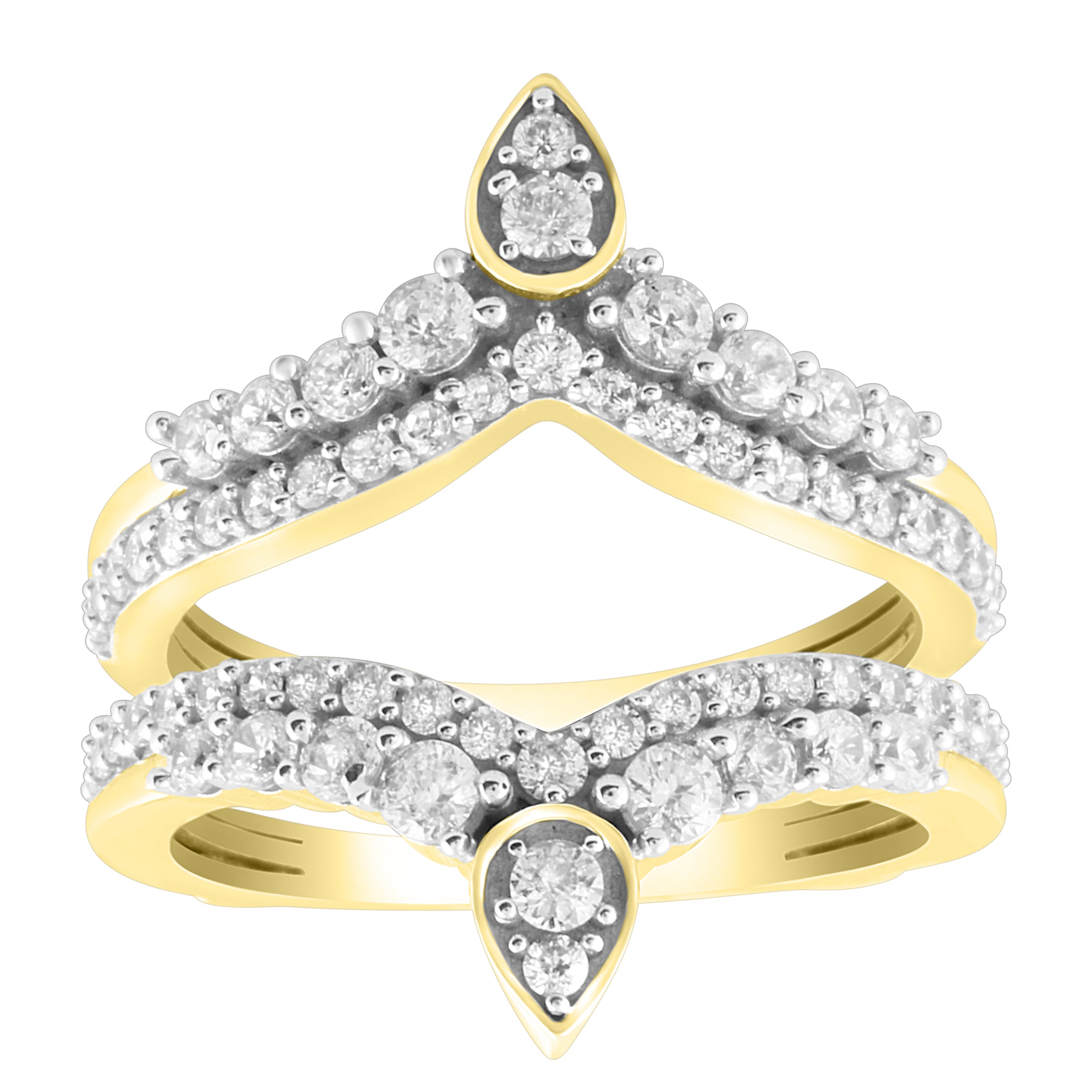 LADIES  WRAP RING  1.00CT ROUND DIAMOND 14K YELLOW GOLD