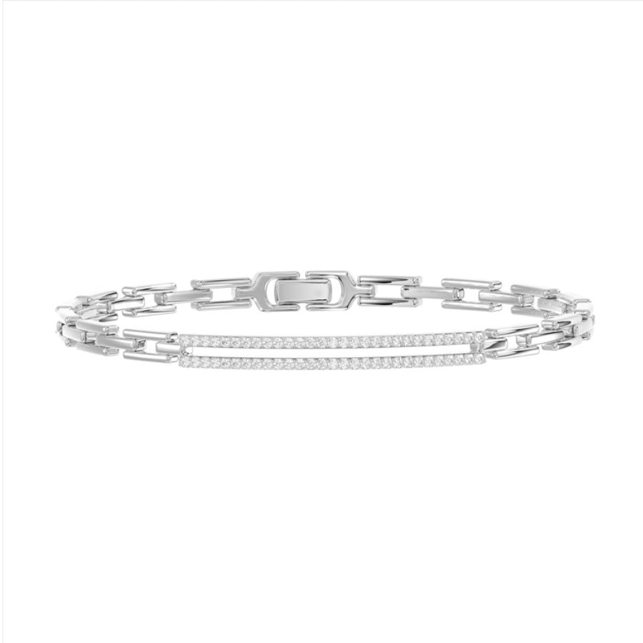 LADIES BRACELET 0.25CT ROUND DIAMOND 14K WHITE GOLD