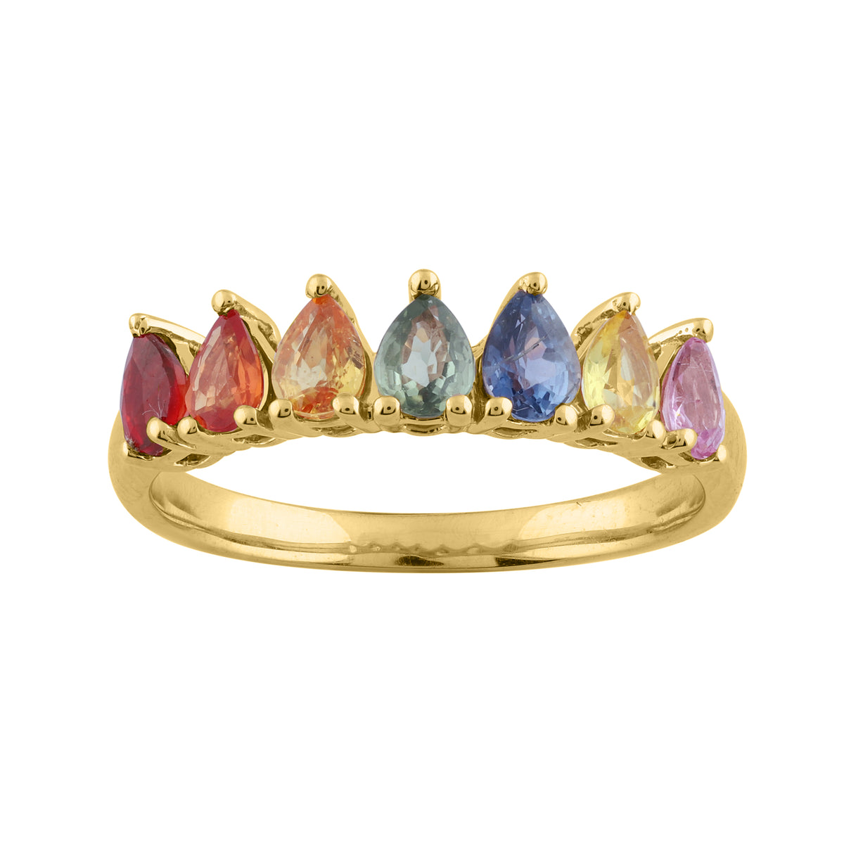 LADIES RING 1.40CT PEAR DIAMOND 14K YELLOW GOLD  (COLOUR STONE MIX-1.40CT)