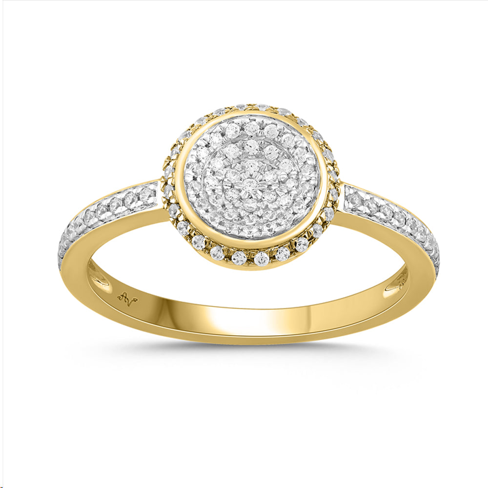 LADIES RING 0.25CT ROUND DIAMOND 10K YELLOW GOLD