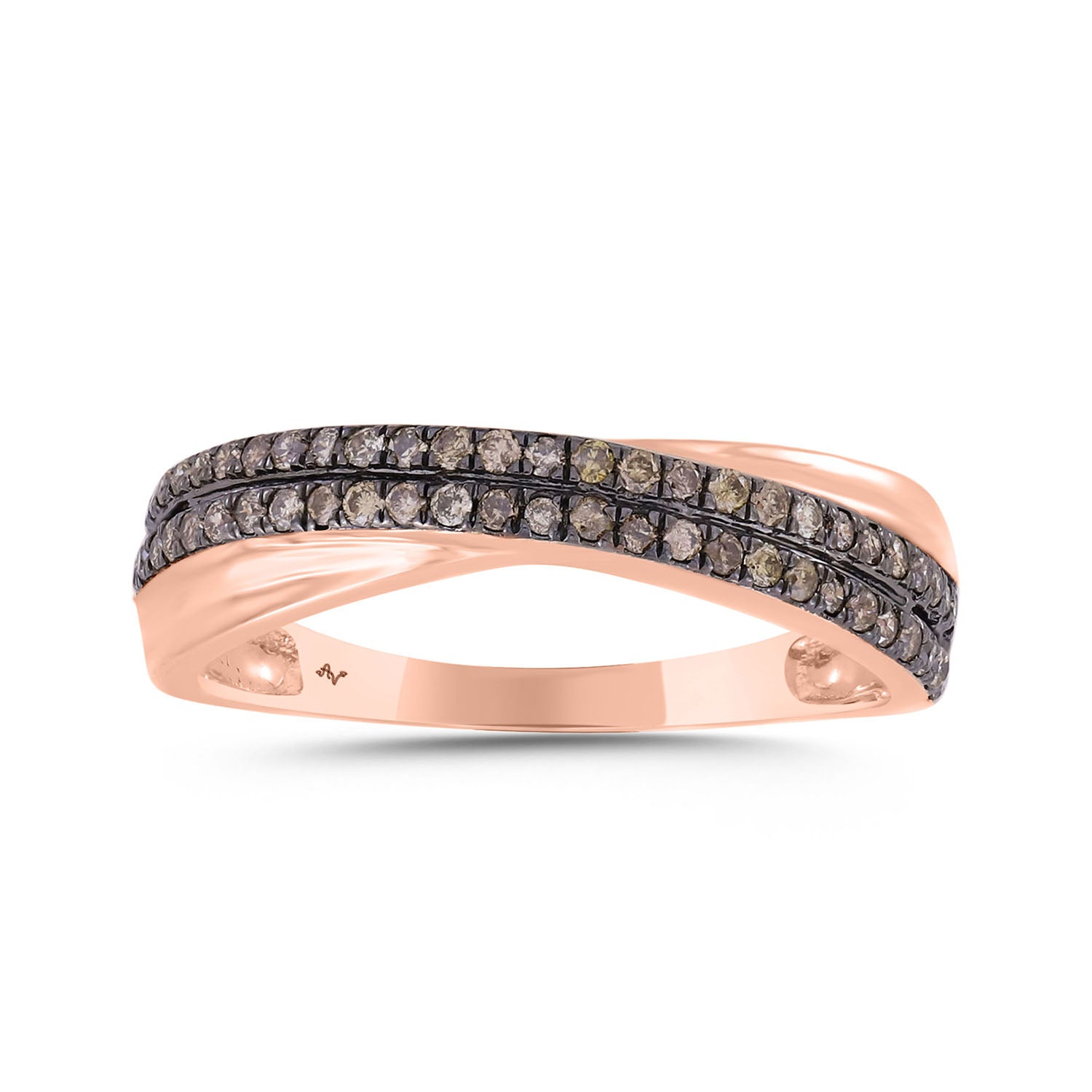 LADIES BAND 0.30CT DARK BROWN DIAMOND 14K ROSE GOLD