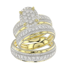 LADIES TRIO SET 2.00CT ROUND DIAMOND 14K YELLOW GOLD