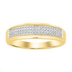 MEN'S BAND 0.20CT ROUND DIAMOND 10K YELLOW GOLD