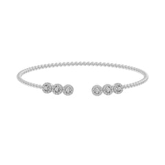 LADIES BANGLE 0.33CT ROUND DIAMOND 14K WHITE GOLD