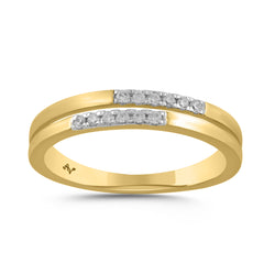 LADIES BAND 0.10CT ROUND DIAMOND 14K YELLOW GOLD