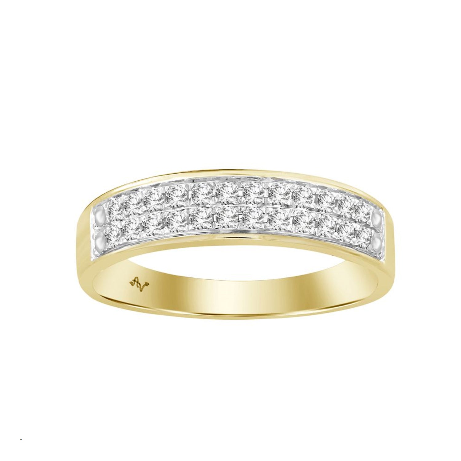 LADIES BAND 0.25CT ROUND DIAMOND 10K YELLOW GOLD