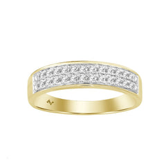 LADIES BAND 0.25CT ROUND DIAMOND 10K YELLOW GOLD