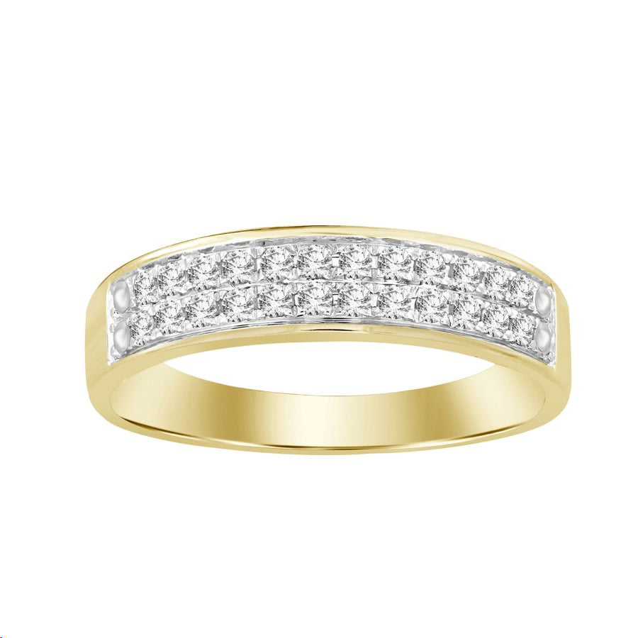 MEN'S BAND 0.33CT ROUND DIAMOND 10K YELLOW GOLD