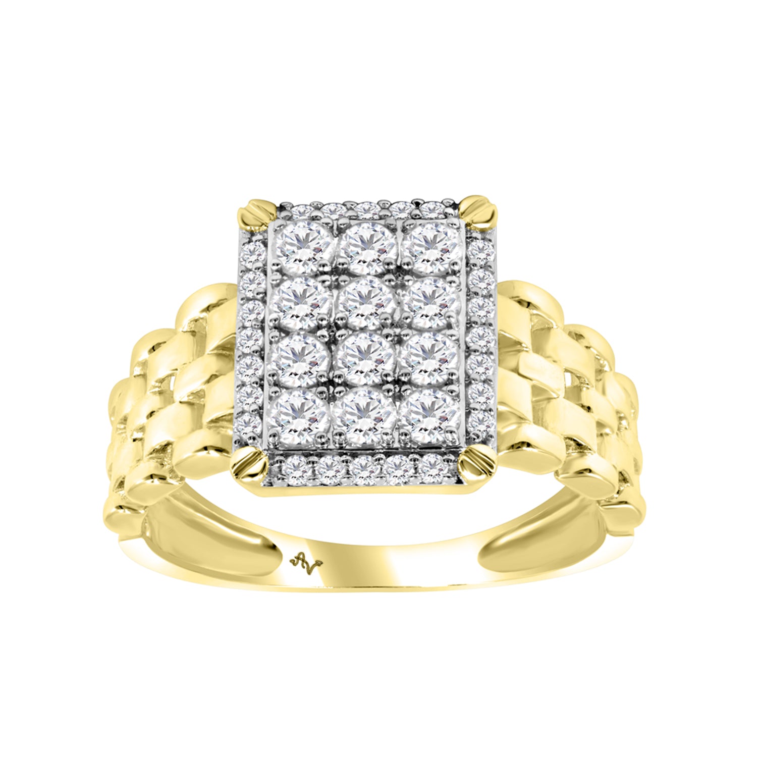 LADIES RING 1.00CT ROUND DIAMOND 10K YELLOW GOLD