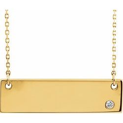 14kt YG Bar Necklace with Chain