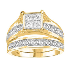 LADIES BRIDAL SET 0.50CT ROUND/PRINCESS DIAMOND 10K YELLOW GOLD