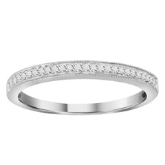 LADIES BAND 0.10CT ROUND DIAMOND 10K WHITE GOLD