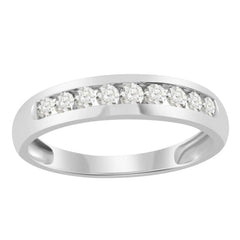 MEN'S BAND 0.50CT ROUND DIAMOND 14K WHITE GOLD