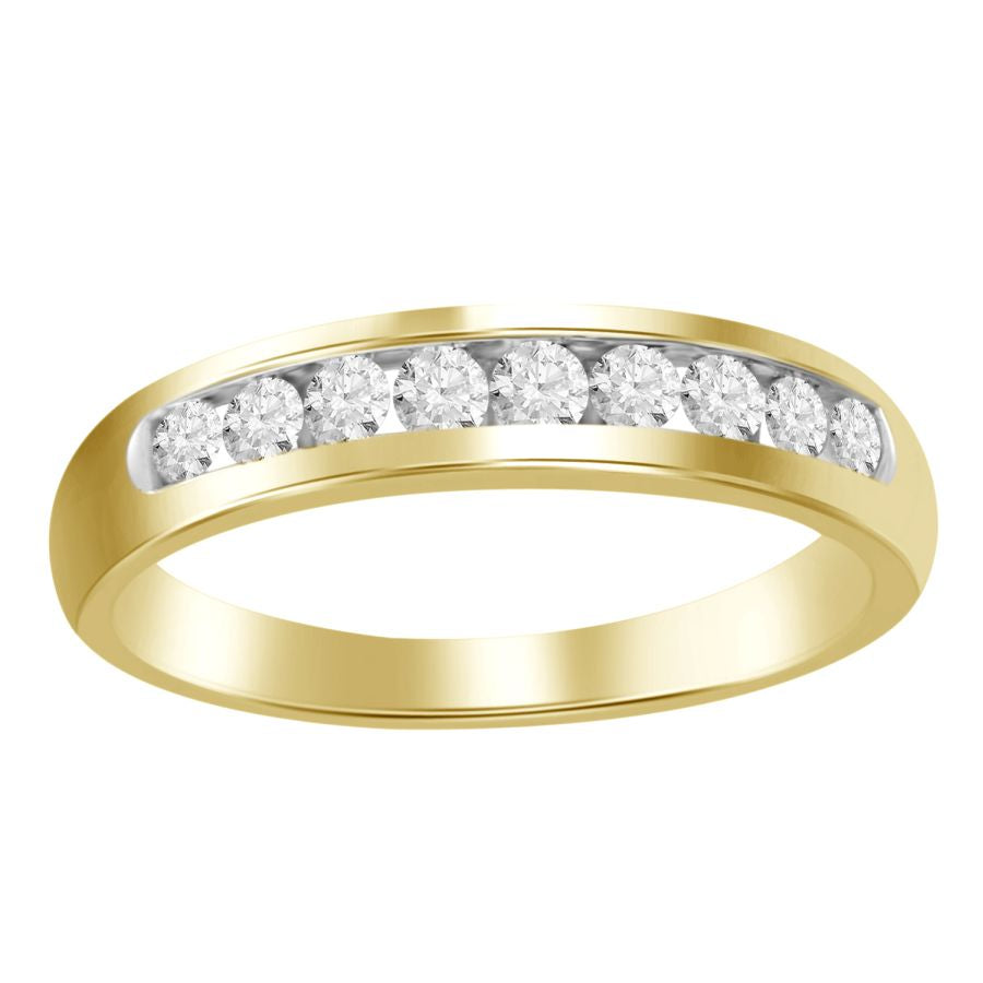 MEN'S BAND 0.50CT ROUND DIAMOND 14K YELLOW GOLD