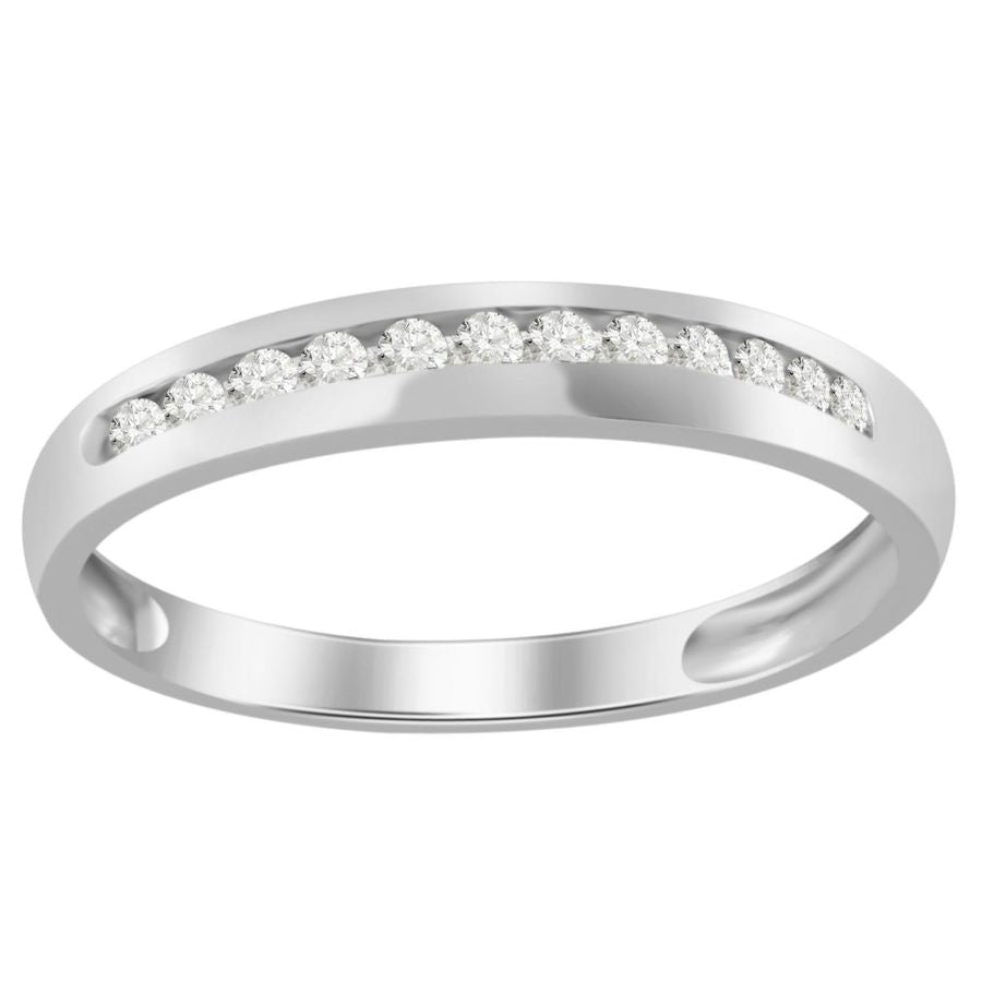 MEN'S BAND 0.25CT ROUND DIAMOND 10K WHITE GOLD