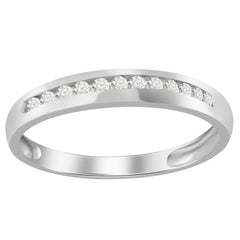 MEN'S BAND 0.25CT ROUND DIAMOND 10K WHITE GOLD