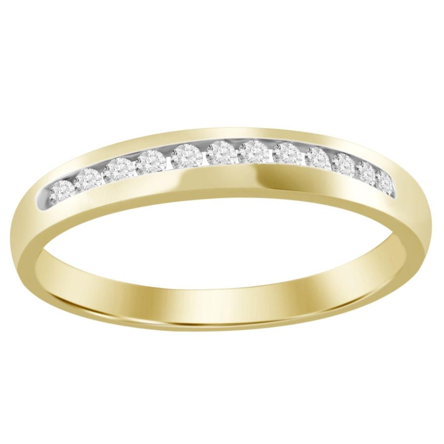 MEN'S BAND 0.25CT ROUND DIAMOND 10K YELLOW GOLD