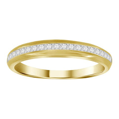 MEN'S BAND 0.50CT PRINCESS DIAMOND 14K YELLOW GOLD