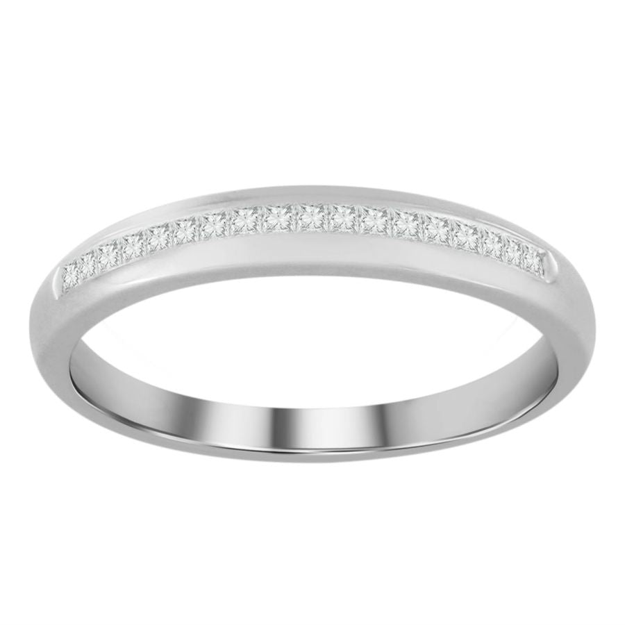 MEN'S BAND 0.25CT PRINCESS DIAMOND 10K WHITE GOLD