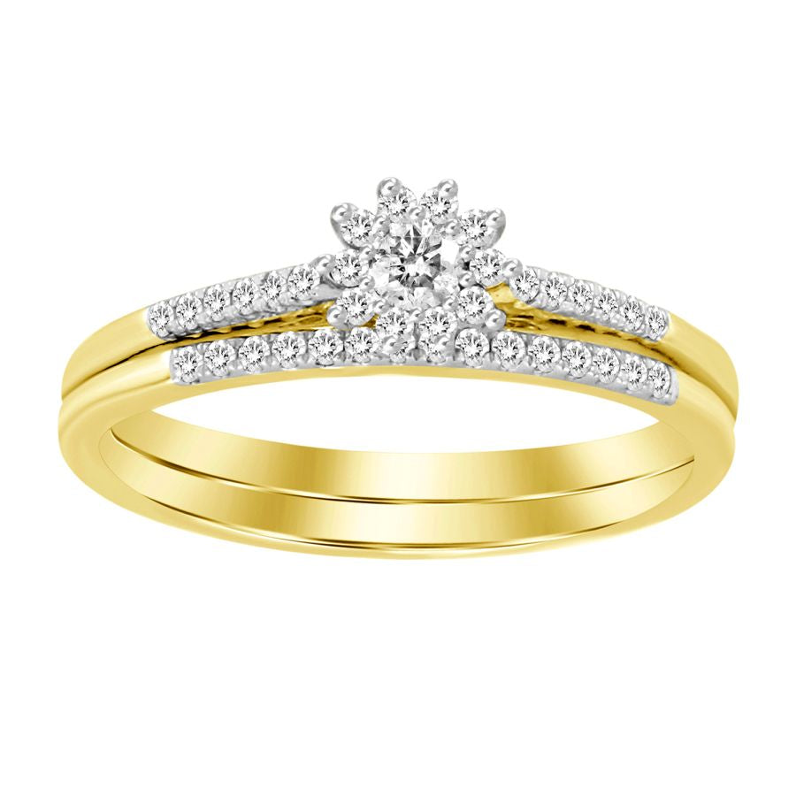 BRIDAL SET 0.30CT ROUND DIAMOND 10K YELLOW GOLD