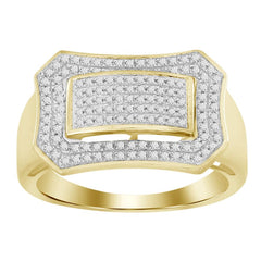 MEN'S RING 0.50CT ROUND DIAMOND 10K YELLOW GOLD