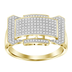 MEN'S RING 0.50CT ROUND DIAMOND 10K YELLOW GOLD