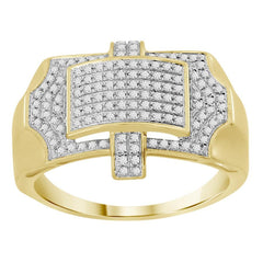 MEN'S RING 0.40CT ROUND DIAMOND 10K YELLOW GOLD