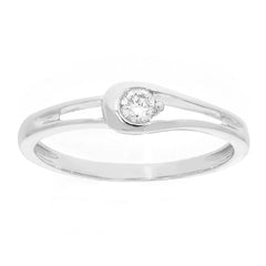 LADIES RING 0.10CT ROUND DIAMOND 10K WHITE GOLD