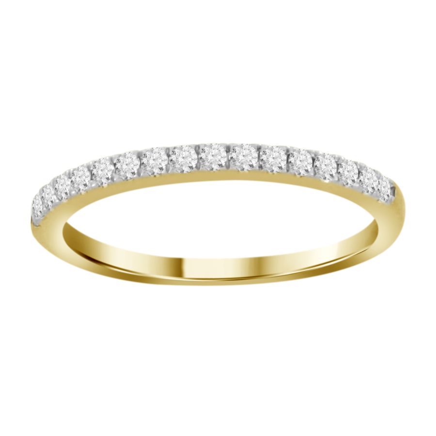 LADIES BAND 0.25CT ROUND DIAMOND 14K YELLOW GOLD