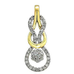 LADIES PENDANT WITH CHAIN 0.25CT ROUND DIAMOND 10K YELLOW GOLD